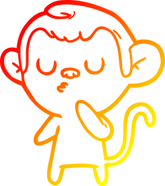 Bir insan tarafından çizilmiş çizgi film maymunu çizimi