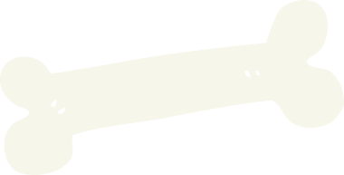 Bir insan tarafından çizilmiş düz renk çizgi film kemiği