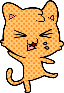 Bir insan tarafından çizilmiş kedi tıslaması.