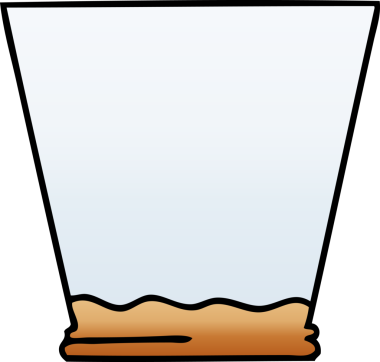 bir insan tarafından çizilmiş gölgelenmiş tuhaf karikatür viski bardağı