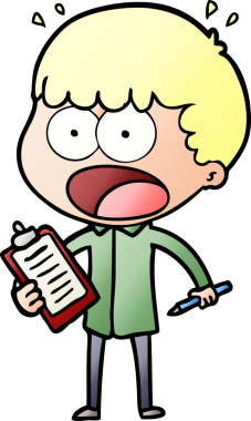 Bir insan tarafından çizilmiş pano ve kalemle şok olmuş bir adam.