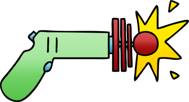 bir insan tarafından çizilmiş gölgeli lazer silahı.