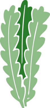 Bir insan tarafından çizilmiş yeşil yapraklar.