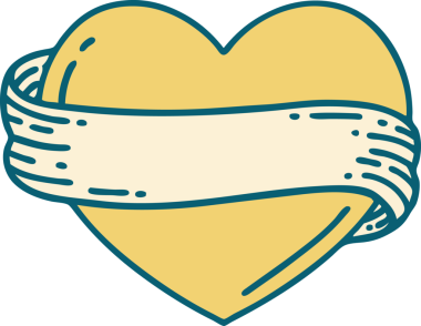 Bir insan tarafından çizilmiş kalp ve bayrağın ikonik dövme şekli