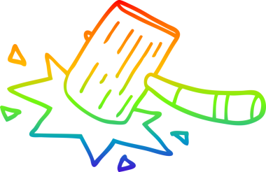 gökkuşağı gradyan çizgi çizimi bir insan tarafından çizilmiş bir çekiç