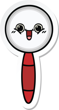 Bir insan tarafından çizilmiş şirin bir çizgi film büyütecinin çıkartması.