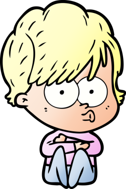 Bir insan tarafından çizilmiş karikatür kadın.