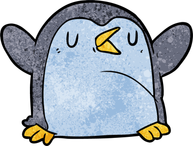 bir insan tarafından çizilmiş penguen çizgi filmi