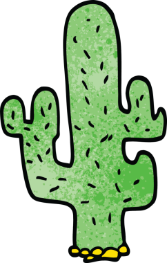 bir insan tarafından çizilmiş karalama kaktüsü.