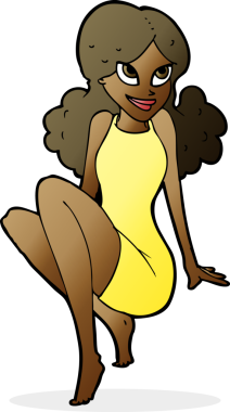 karikatür çekici kadın bir insan tarafından çizilmiş.