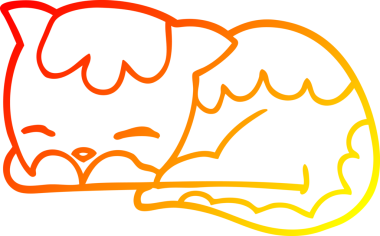 Bir çizgi film kedisinin insan tarafından çizilmiş sıcak çizgi çizimi