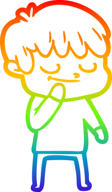 gökkuşağı gradyan çizgi çizimi bir insan tarafından çizilmiş mutlu bir çocuk