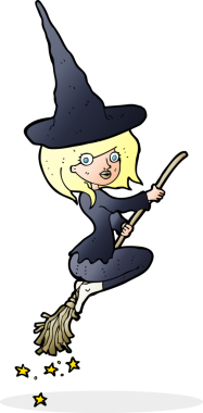 Bir insan tarafından çizilmiş cadılar bayramı cadısı çizgi filmi.