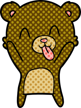 Bir insan tarafından çizilmiş kaba çizgi film ayısı.