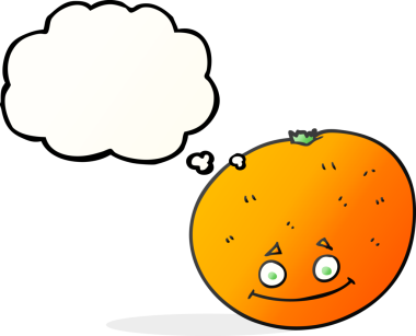 Bir insan tarafından çizilmiş serbest çizim baloncuk portakalı.