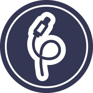 elektrik prizi dairesel simgesi bir insan tarafından çizilmiş