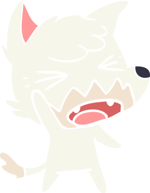 bir insan tarafından çizilmiş kızgın düz renkli tilki çizimi