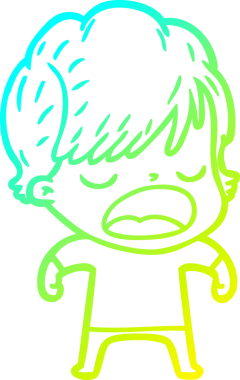 Bir insan tarafından çizilmiş bir karikatür kadın çizimi.