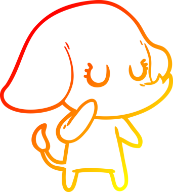 Bir insan tarafından çizilmiş şirin bir fil çizimi.