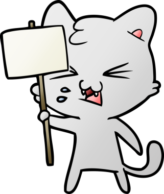 Bir insan tarafından çizilmiş kedi tıslaması.