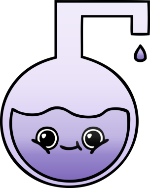 Bir insan tarafından çizilen bilimsel bir deneyin gölgelenmiş karikatürü.