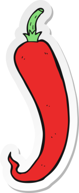 Bir insan tarafından çizilmiş kırmızı biberin çıkartması.