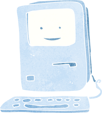 bir insan tarafından çizilmiş eski bir bilgisayar