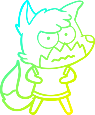 Bir insan tarafından çizilmiş bir çizgi filmin soğuk gradyan çizimi.