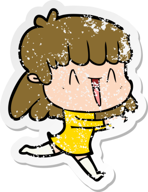 Bir insan tarafından çizilmiş karikatür bir kadının sıkıntılı çıkartması.