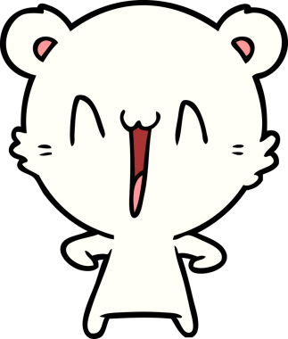 Bir insan tarafından çizilmiş mutlu kutup ayısı karikatürü