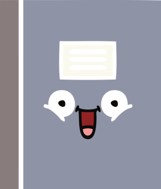 Bir insan tarafından çizilmiş düz renkli bir defter çizimi