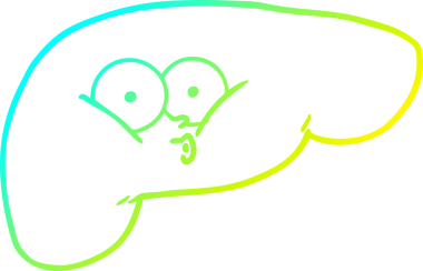 Bir insan tarafından çizilen karikatür karaciğeri.