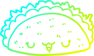 Bir insanın çizdiği taco çizgi filminin soğuk gradyan çizgisi.