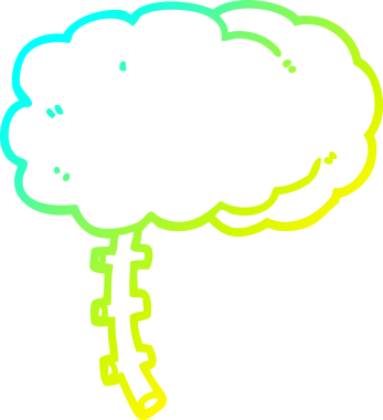 Bir insan tarafından çizilmiş bir karikatür beyin çizimi.