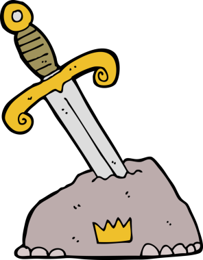 Bir insan tarafından çizilmiş taştan bir kılıç.