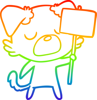 gökkuşağı gradyan çizimi bir insan tarafından çizilmiş bir çizgi köpek