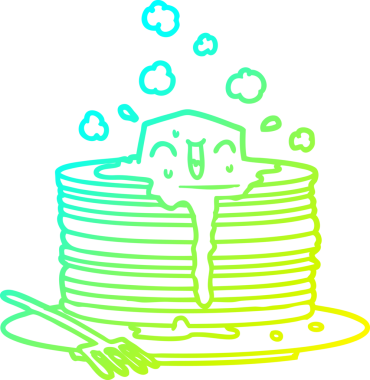 Bir insanın çizdiği leziz krep yığınının soğuk gradyan çizgisi.