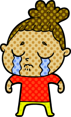 Bir insan tarafından çizilmiş ağlayan kadın çizgi filmi.