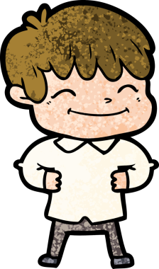 Bir insan tarafından çizilmiş mutlu çocuk çizgi filmi.