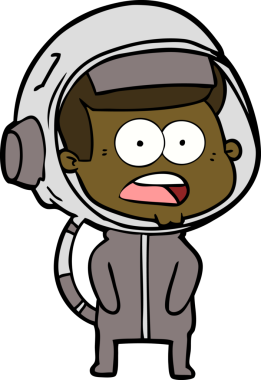 Karikatür bir insan tarafından çizilen astronotu şaşırttı.