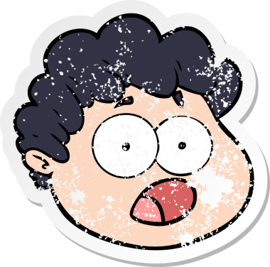 Bir insan tarafından çizilmiş karikatür erkek yüzü.