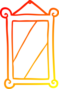 Bir insan tarafından çizilmiş eski bir aynanın sıcak gradyan çizgisi.