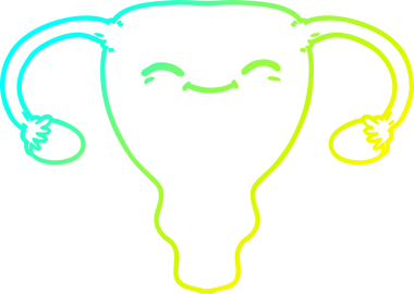 Bir insan tarafından çizilmiş soğuk gradyan rahim çizimi.