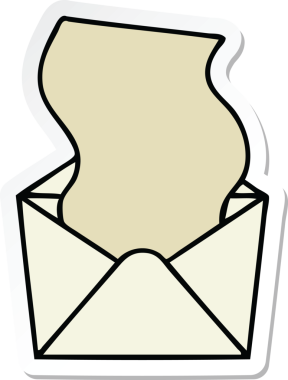 Bir insan tarafından çizilmiş bir zarfa çizilmiş garip bir el etiketi.