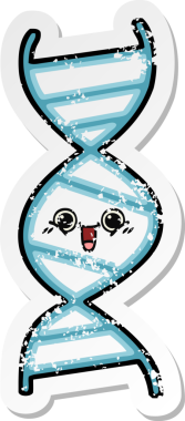 Bir insan tarafından çizilmiş şirin bir DNA ipliğinin sıkıntılı çıkartması.