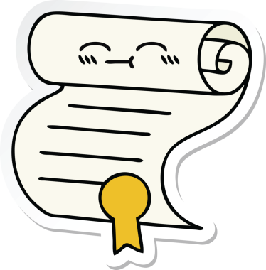 Bir insan tarafından çizilmiş şirin bir çizgi film sözleşmesinin çıkartması.