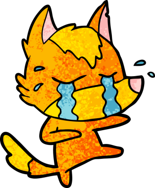 Bir insan tarafından çizilmiş tilki çizgi film karakteri