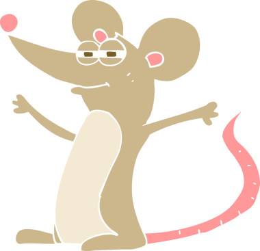 Bir insan tarafından çizilmiş bir farenin düz renk çizimi