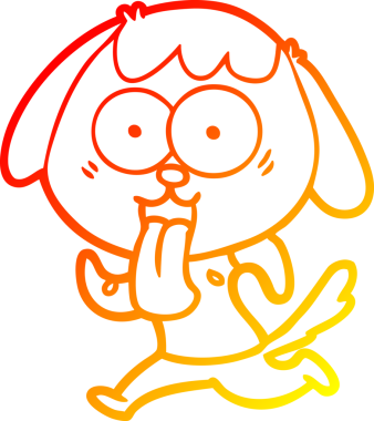 Bir insan tarafından çizilmiş sevimli bir köpeğin sıcak çizgi çizgisi.