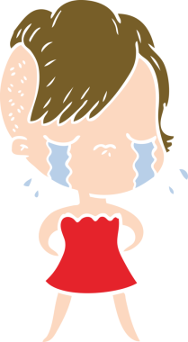 Bir insan tarafından çizilmiş düz renkli karikatür.